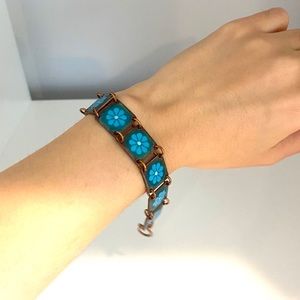 Torques Blue Patterned Bracelet